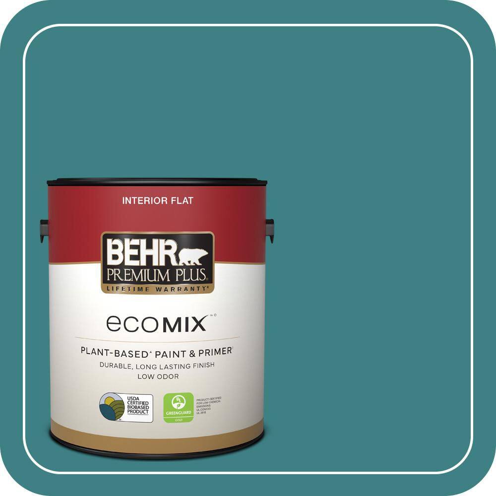 1 gal. #510D-7 Pacific Sea Teal Flat EcoMix Plant-Based Interior Paint & Primer price history on PriceWatchPro