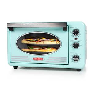 Retro Series 12-Slice Aqua Convection Toaster Oven with Built-in Timer