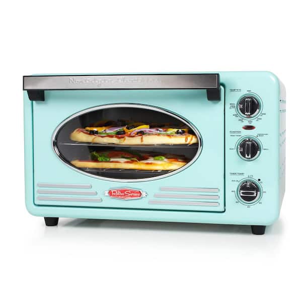 Nostalgia Electrics 50s-Style Breakfast Station Coffee Maker Toaster Oven  Blue