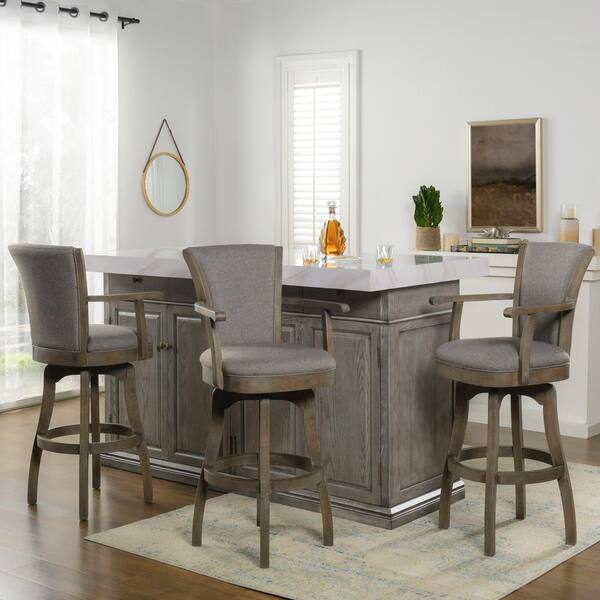 Jennifer Taylor Williams 30 Swivel Bar Stool with Armrests Heathered