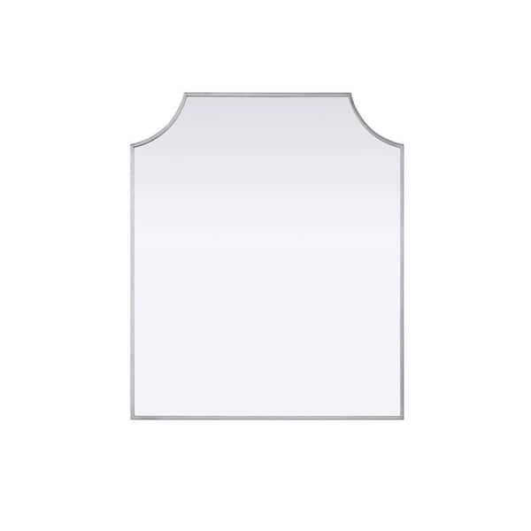 Silver 30 in. W x 36 in. H Rectangle Wall Mirror