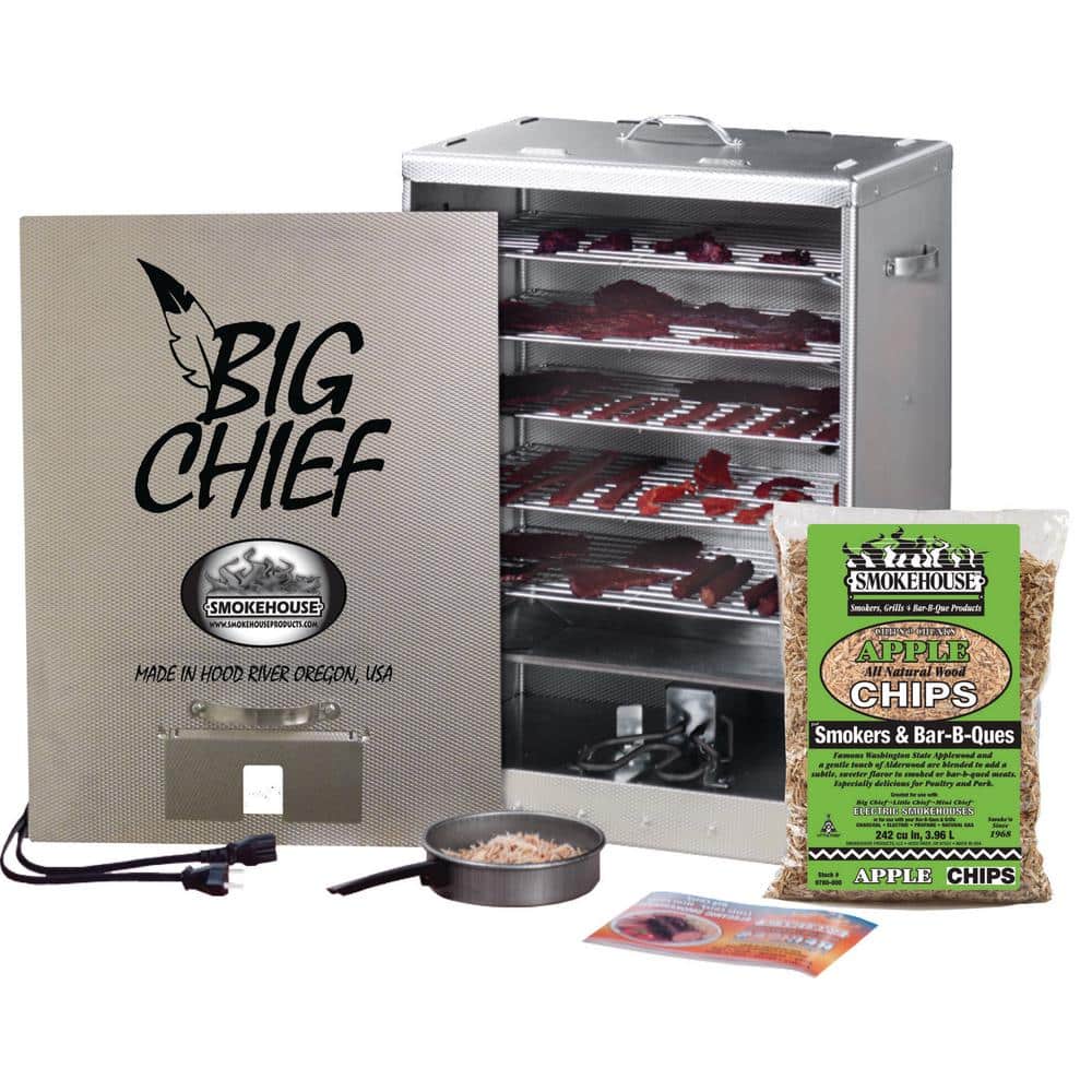 Smokehouse Big Chief 50lb Capacity Electric Outdoor Cooker in Silver