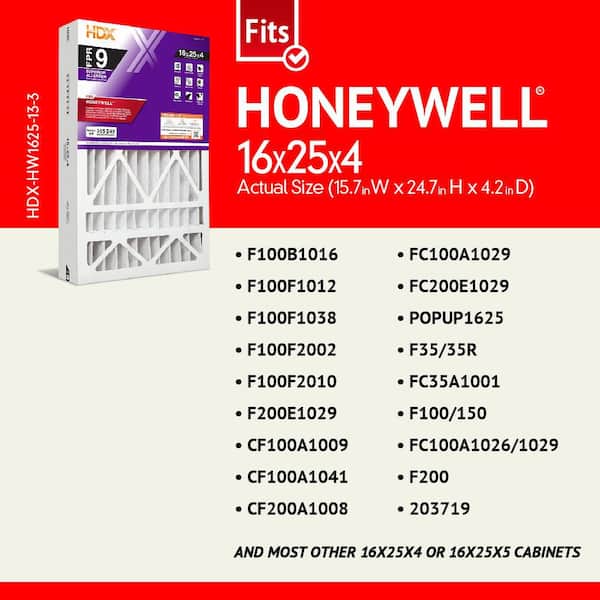 16 in. x 25 in. x 4 in. Honeywell Replacement Pleated Air Filter FPR 9, MERV 13