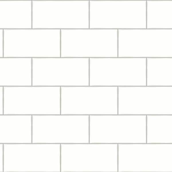 Chesapeake Freedom Off-White Subway Tile Paper Strippable Roll (Covers 56.4 sq. ft.)