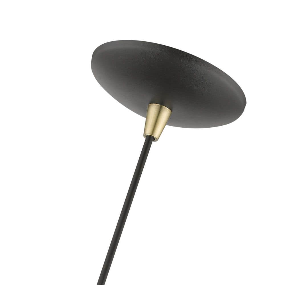 Textured Black and Antique Brass Mini Pendant Light