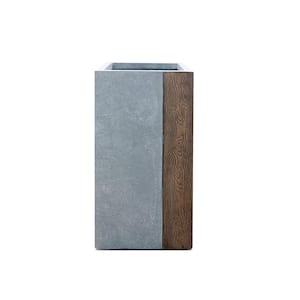 24 in. Tall Timber Ridge Lightweight Concrete Tall Modern Square Outdoor Planter