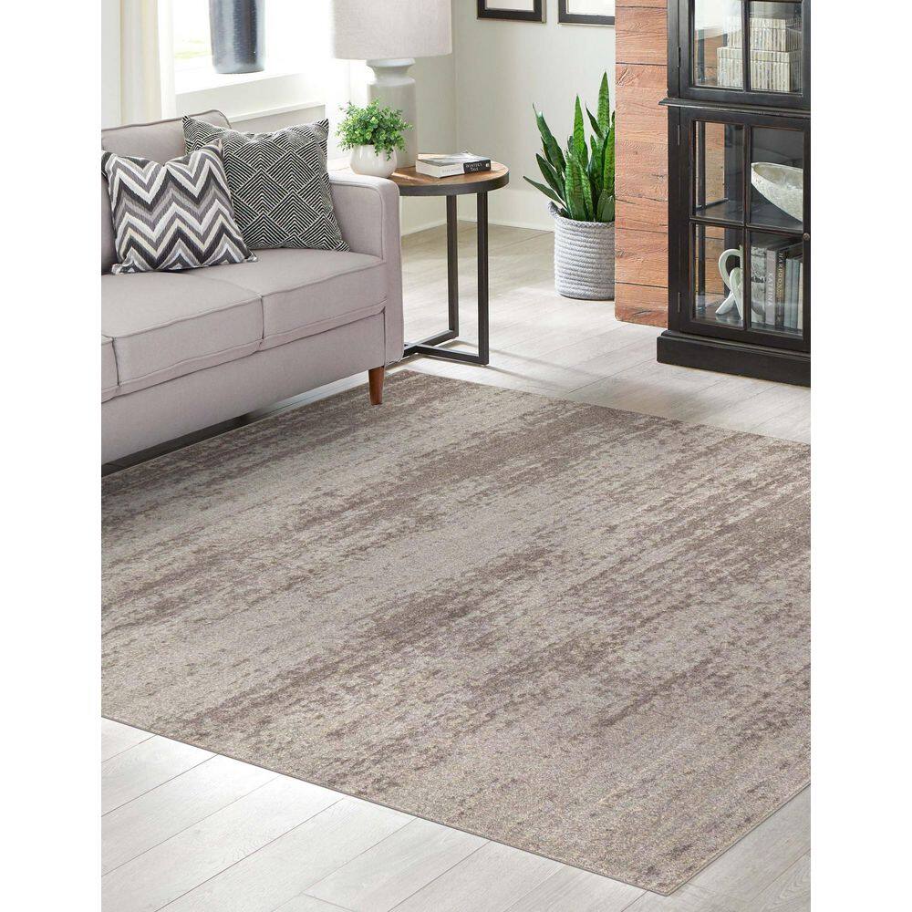 Lucille 8' Square Gray Synthetic Tufted Reversible Rug