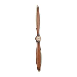 5 in. x  56 in. Metal Brown 2 Blade Airplane Propeller Wall Decor with Aviation Detailing