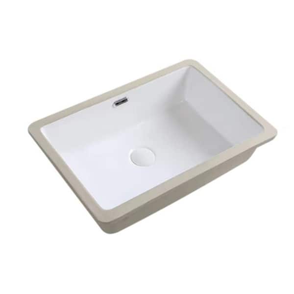 23.82 in. Drop-In/Undermount Single Bowl White Ceramic Kitchen Sink