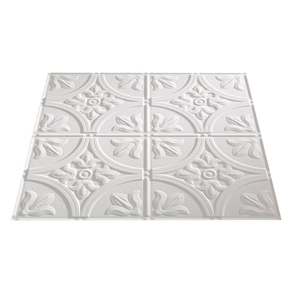 Matte White 24'' x 24'' Decorative Vinyl Ceiling Tiles