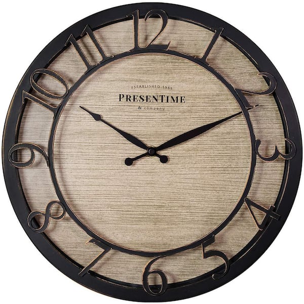 Unbranded 13 in. Farmhouse Series Wall Clock Silent No Ticking Oil Rubbed Bronze