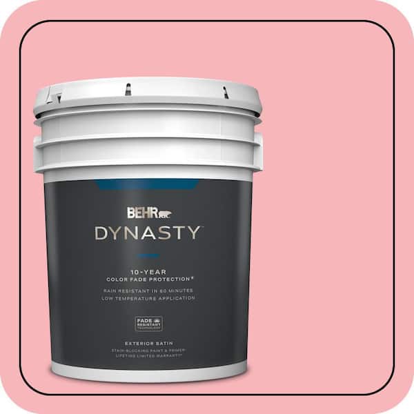BEHR DYNASTY 5 gal. #130A-3 Ballerina Pink Satin Enamel Exterior Stain-Blocking Paint & Primer