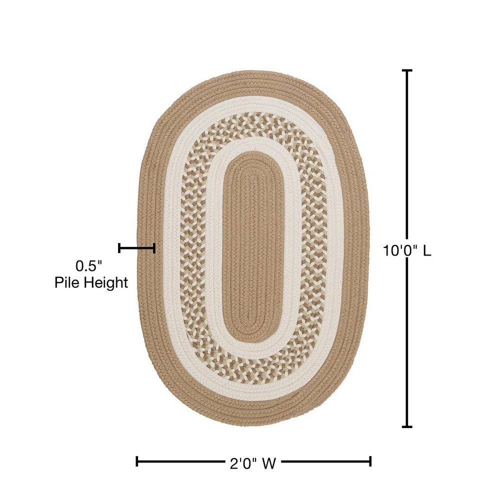 Cuban Sand Oval Runner Synthetic Reversible Rug