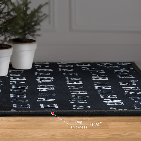 Haha II, 8'x10' Hand Washable Art Area Rug, power-loomed, 100% polyester, 2mm pile & non-slipping back.