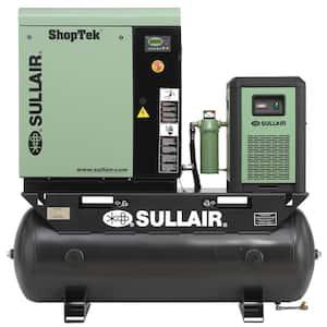 ShopTek 7.5 HP 3-Phase 208-Volt 80 gal. Stationary Electric Rotary Screw Air Compressor with Refrigerated Dryer