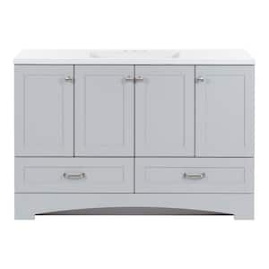 Lancaster 48 in. W x 19 in. D x 33 in. H Single Sink Bath Vanity in Pearl Gray with White Cultured Marble Top