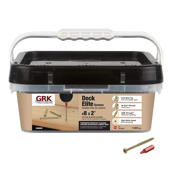 GRK Fasteners #8 x 2 in. Star Drive Bugle Head Deck Elite Wood Deck Screw (1400-Pack)