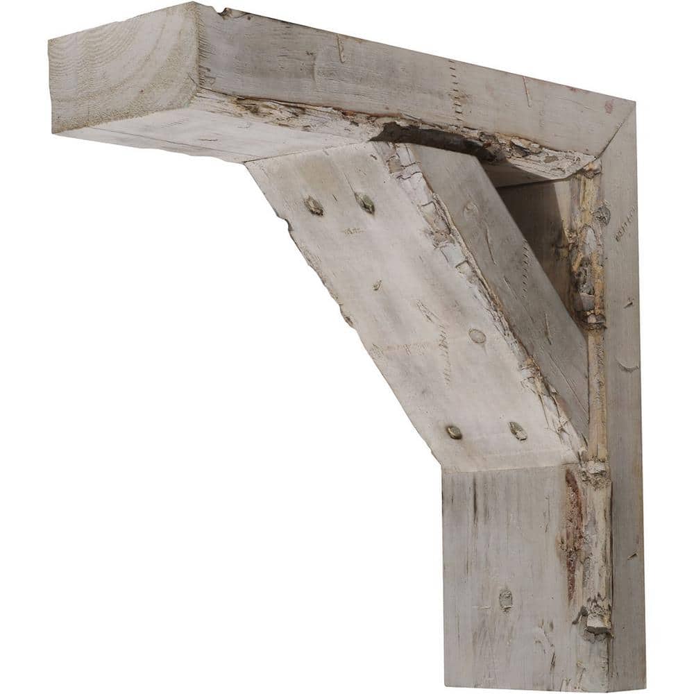 Chalk Dust White Solid Wood Farmhouse Bracket Shelf