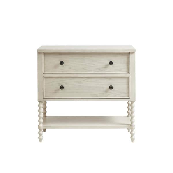 MADISON PARK Signature Beckett Antique Cream 34.25 in. H 2 Drawers Accent Chest