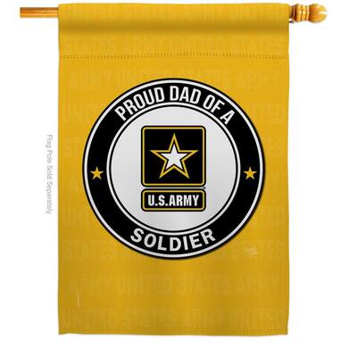 2.3 ft. x 3.3 ft. Proud Dad Soldier Army House Flag 2-Sided Armed Forces Decorative Vertical Flags