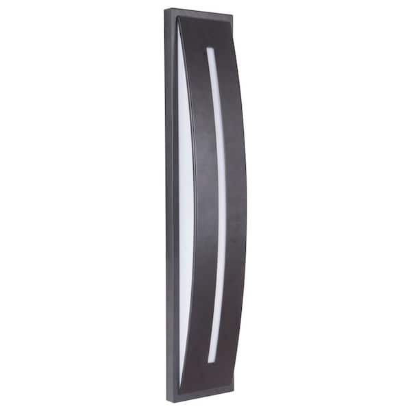 Luna 21 in. Black Finish Outdoor Hardwired Integrated LED Wall Lantern Pocket Sconce