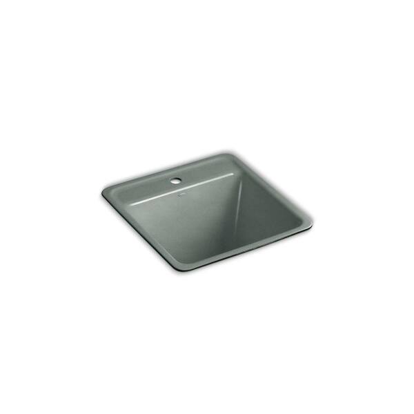 KOHLER Park Falls Undercounter Cast Iron 22x21x13.625 1-Hole Single Bowl Utility Sink in Basalt