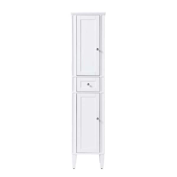 20 in. W x 72 in. D x in. H White Freestanding Linen Cabinet