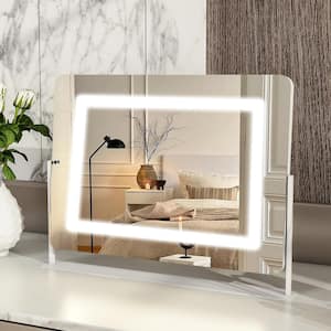 20 in. W x 16 in. H LED Light Rectangular Metal Framed Vanity Mirror Makeup Mirror White