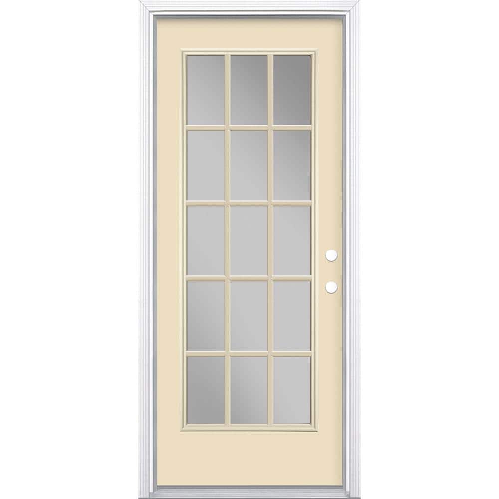 32 in. x 80 in. 15 Lite Left Hand Inswing Painted Steel Prehung Front Exterior Door with Brickmold price history on PriceWatchPro