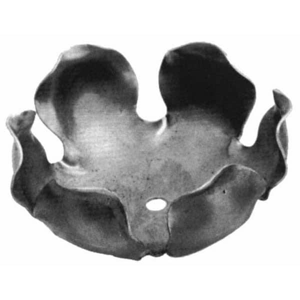 arteferro 1-3/16 in. x 2-3/8 in. Round Stamped Floral Design with Punched Center Hole Raw Forged Rosette
