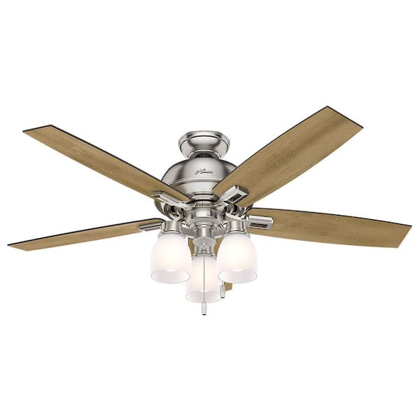 Led Indoor Brushed Nickel Ceiling Fan, Bladeless Ceiling Fan Home Depot