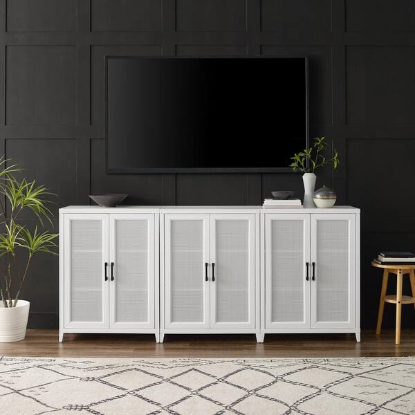 CROSLEY FURNITURE Milo White 3-Pieces Media Storage Cabinet