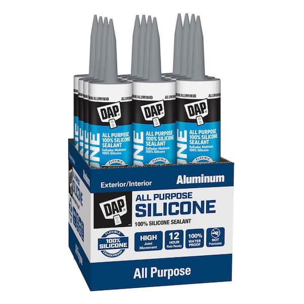 Silicone 9.8 oz. Aluminum Gray Window, Door and Siding Sealant (12-Pack)