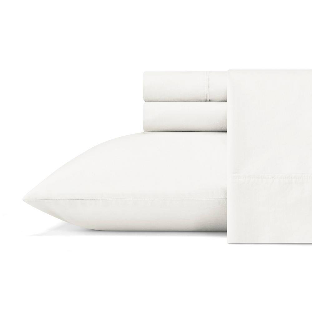 UPC 883893684164 product image for VERA WANG Solid 4-Piece White Organic Percale Cotton King Sheet Set | upcitemdb.com