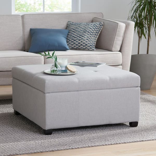 Carlsbad Light Gray Storage Ottoman