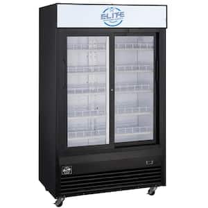 33.3 cu. ft. Commercial Merchandiser Refrigerator with Sliding Glass Doors in Black