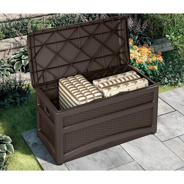 Vineego Deck Box 57.5-in L x 31.8-in 230-Gallons Light Brown Plastic Deck Box | LS-PSB22-0075-WGY