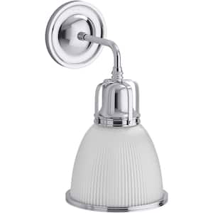 Hauksbee 1 Light Polished Chrome Indoor Bell Wall Sconce, 14" Tall, UL Listed
