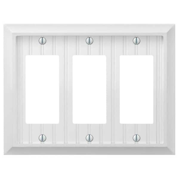 AMERELLE Cottage 3 Gang Rocker Composite Wall Plate - White