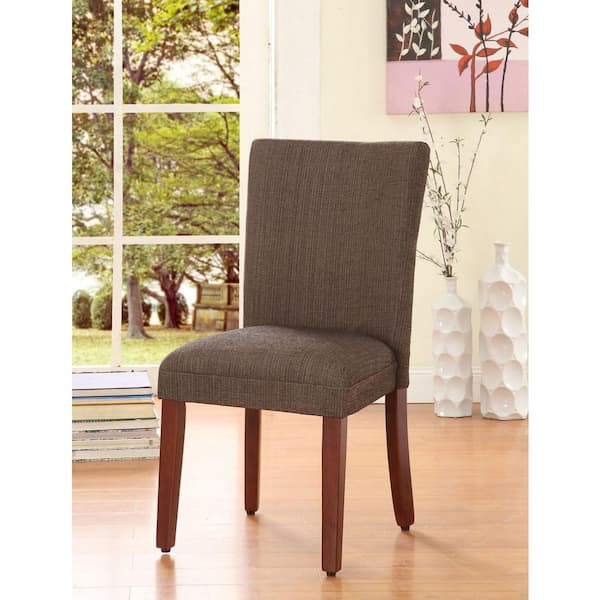 Homepop Parsons Brown Textured Solid Woven Upholstered Dining Chair
