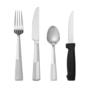 Arabesque Frost 16-pc Flatware Set w/Steak Knives, Service for 4, Stainless Steel