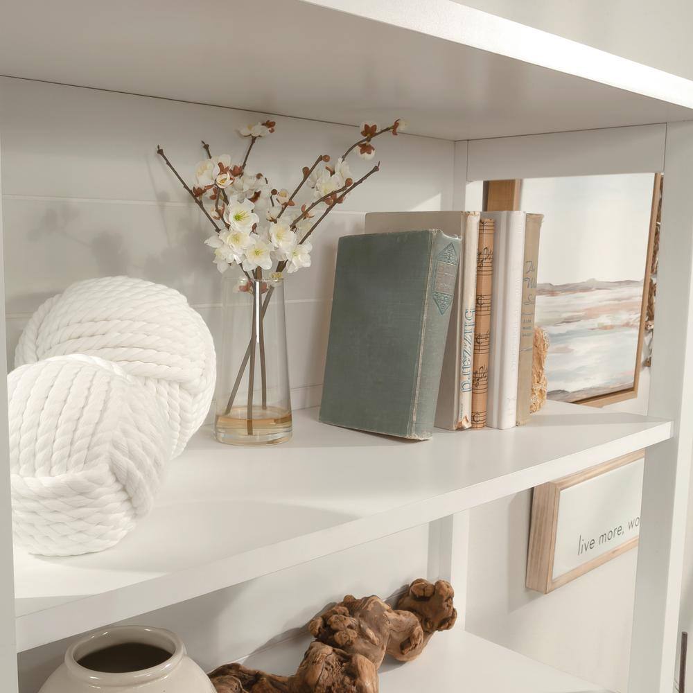 White and Oak Cottage Road Library Base with Hutch