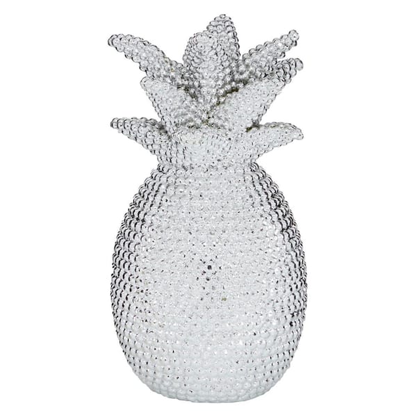 Litton Lane 12 in. x 8 in. Silver Polystone Glam Fruits Sculpture