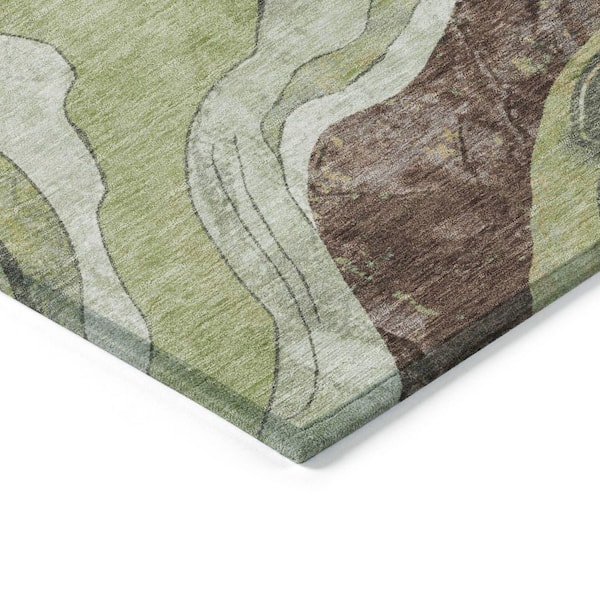 Chantille Machine Washable Indoor/Outdoor Abstract ACN2219 Aloe 5 ft. x 7 ft. 6 in. Area Rug