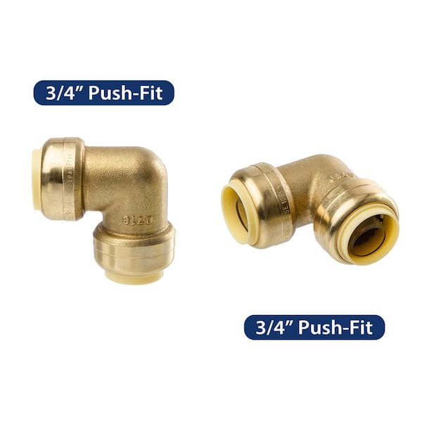 3/4 in. Brass Push-Fit Elbow Fitting (2-Pack)