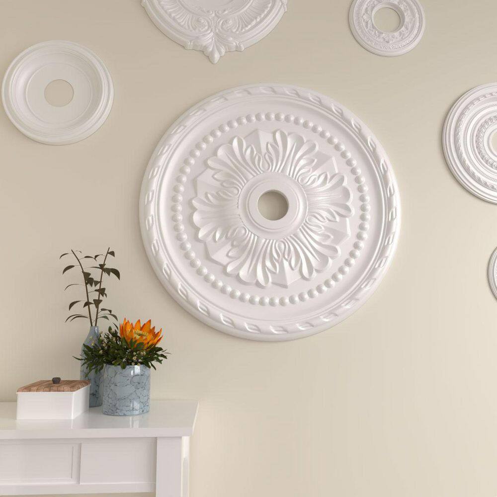 Palmetto 31.5" White Polyurethane Ceiling Medallion