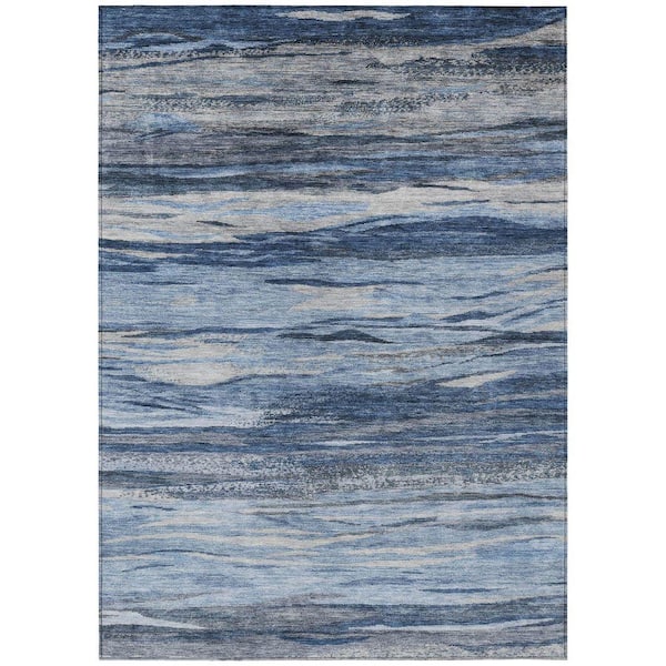Chantille Machine Washable Indoor/Outdoor Abstract ACN1933 Blue 5 ft. x 7 ft. 6 in. Area Rug