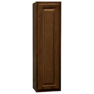 Hampton 12 in. W x 12 in. D x 42 in. H Assembled Wall Kitchen Cabinet in Cognac