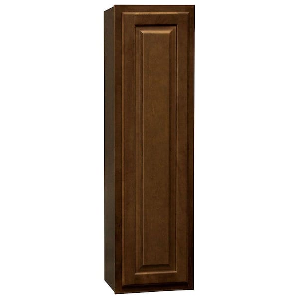Hampton 12 in. W x 12 in. D x 42 in. H Assembled Wall Kitchen Cabinet in Cognac