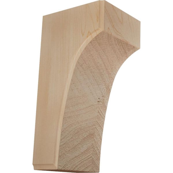 Ekena Millwork 3-1/2 in. x 4 in. x 8 in. Unfinished Maple Clarksville Corbel